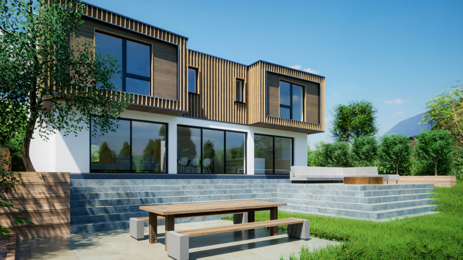 William Green Architects The Hazels rear terrace