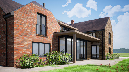 William Green Architects Oakapple Farm alt view from the garden render