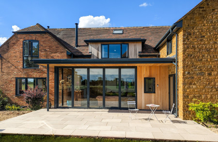 William Green Architects Oakapple Farm view from the garden once complete